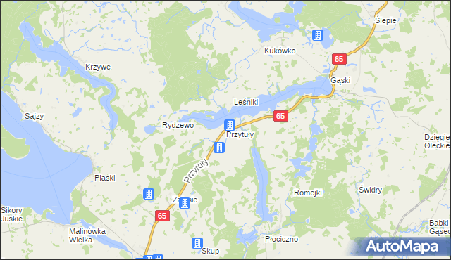 mapa Przytuły gmina Ełk, Przytuły gmina Ełk na mapie Targeo