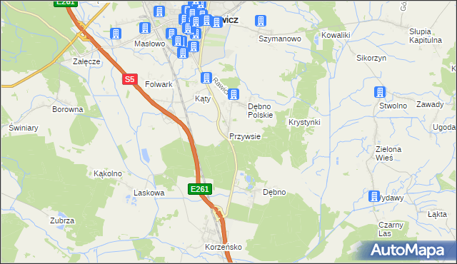 mapa Przywsie, Przywsie na mapie Targeo