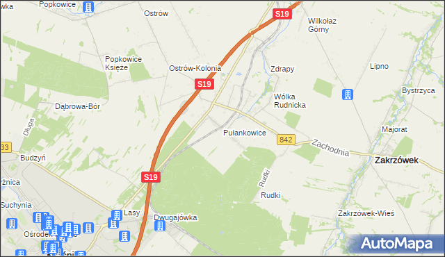 mapa Pułankowice, Pułankowice na mapie Targeo