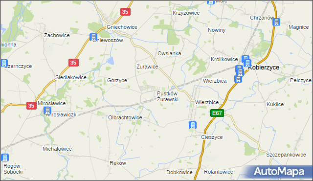 mapa Pustków Żurawski, Pustków Żurawski na mapie Targeo