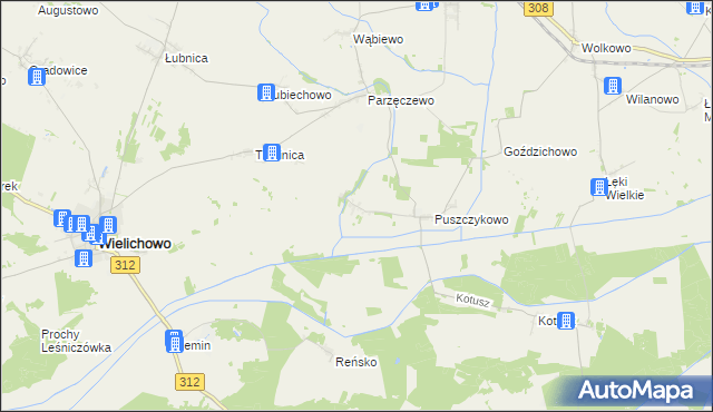 mapa Puszczykówiec, Puszczykówiec na mapie Targeo