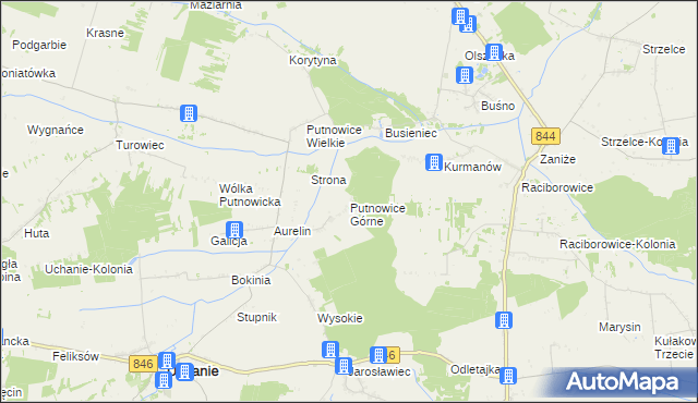 mapa Putnowice Górne, Putnowice Górne na mapie Targeo