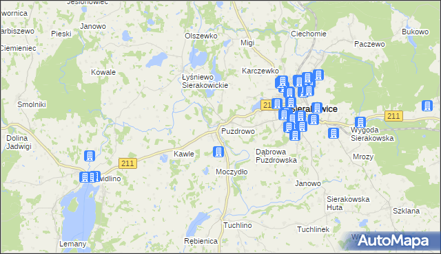 mapa Puzdrowo, Puzdrowo na mapie Targeo