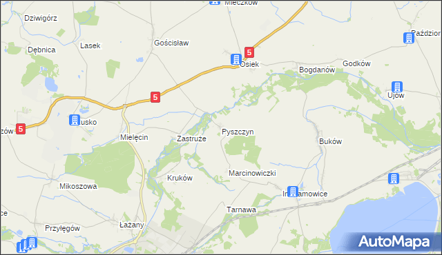 mapa Pyszczyn gmina Żarów, Pyszczyn gmina Żarów na mapie Targeo