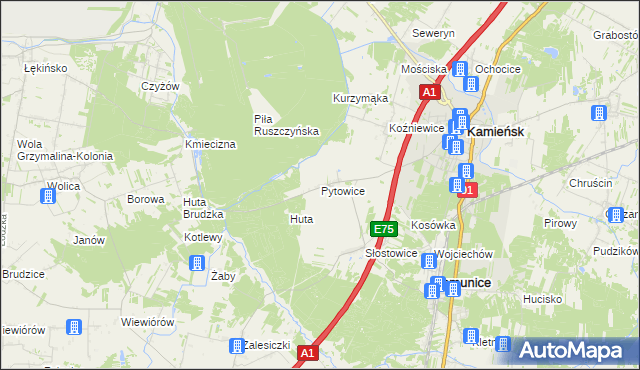 mapa Pytowice, Pytowice na mapie Targeo