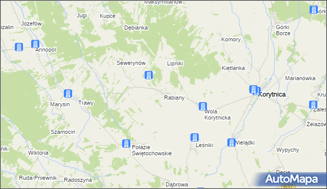 mapa Rabiany, Rabiany na mapie Targeo