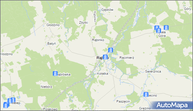 mapa Rąbino, Rąbino na mapie Targeo