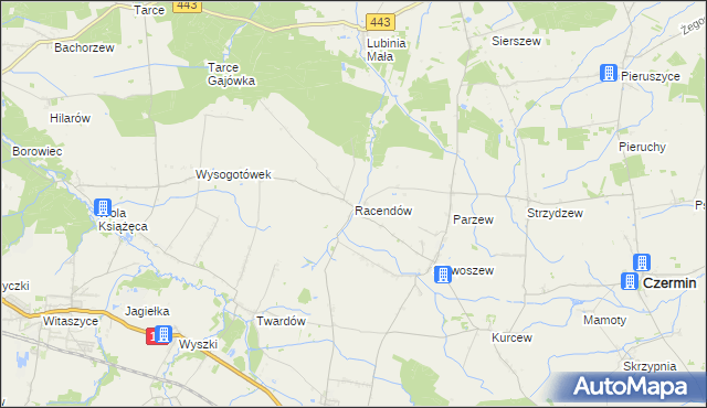 mapa Racendów, Racendów na mapie Targeo