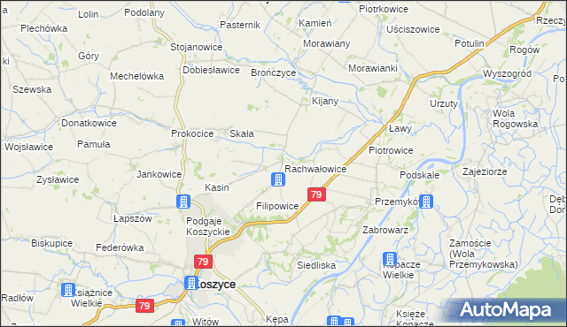 mapa Rachwałowice, Rachwałowice na mapie Targeo