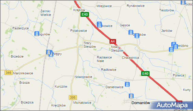 mapa Racławice Małe, Racławice Małe na mapie Targeo