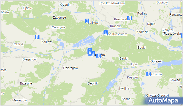 mapa Radków powiat włoszczowski, Radków powiat włoszczowski na mapie Targeo