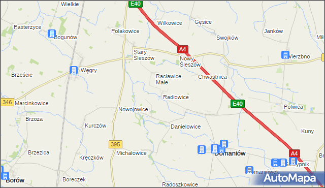 mapa Radłowice, Radłowice na mapie Targeo