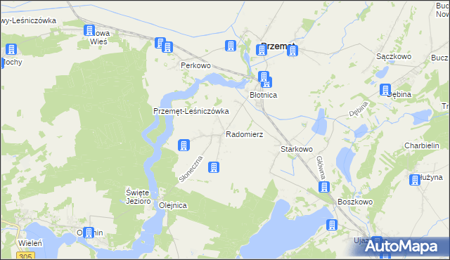 mapa Radomierz gmina Przemęt, Radomierz gmina Przemęt na mapie Targeo