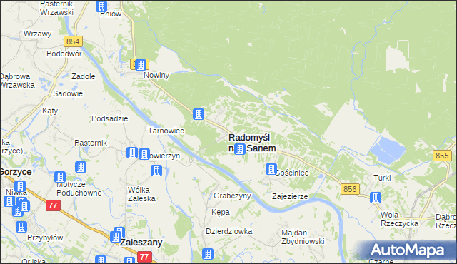 mapa Radomyśl nad Sanem, Radomyśl nad Sanem na mapie Targeo