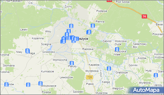 mapa Radoska, Radoska na mapie Targeo