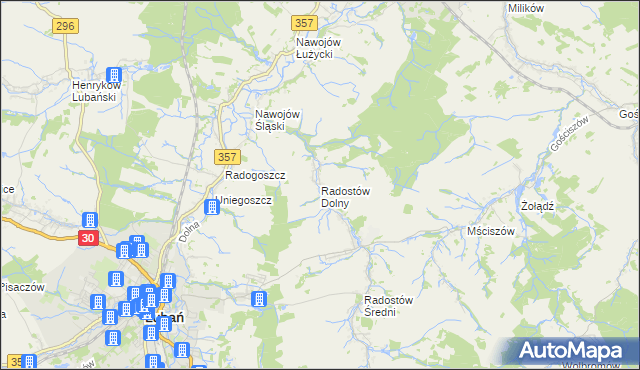 mapa Radostów Dolny, Radostów Dolny na mapie Targeo