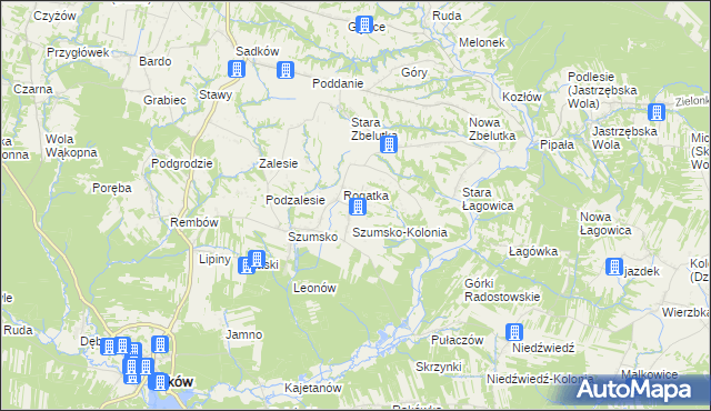 mapa Radostów gmina Raków, Radostów gmina Raków na mapie Targeo