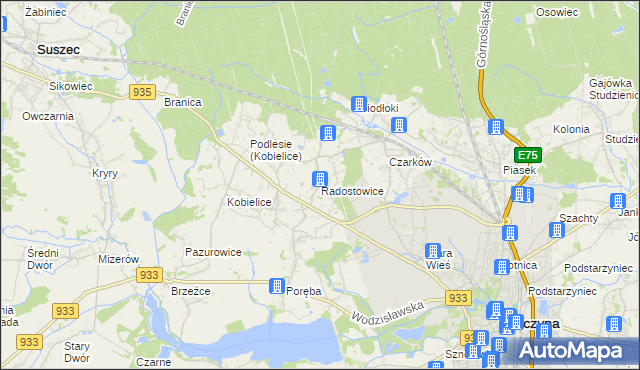 mapa Radostowice, Radostowice na mapie Targeo