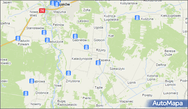 mapa Radoszewice gmina Siemkowice, Radoszewice gmina Siemkowice na mapie Targeo