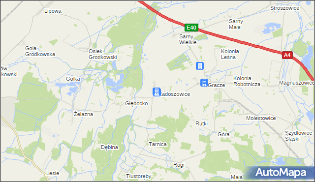 mapa Radoszowice, Radoszowice na mapie Targeo