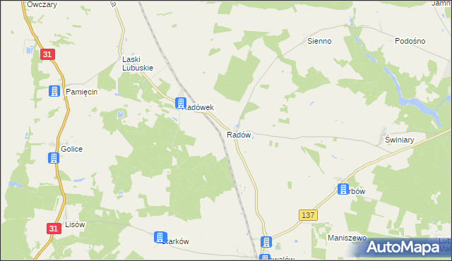 mapa Radów, Radów na mapie Targeo