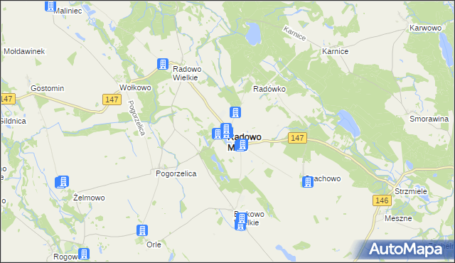 mapa Radowo Małe, Radowo Małe na mapie Targeo