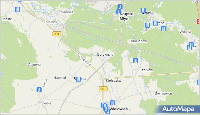 mapa Raduń gmina Wielowieś, Raduń gmina Wielowieś na mapie Targeo