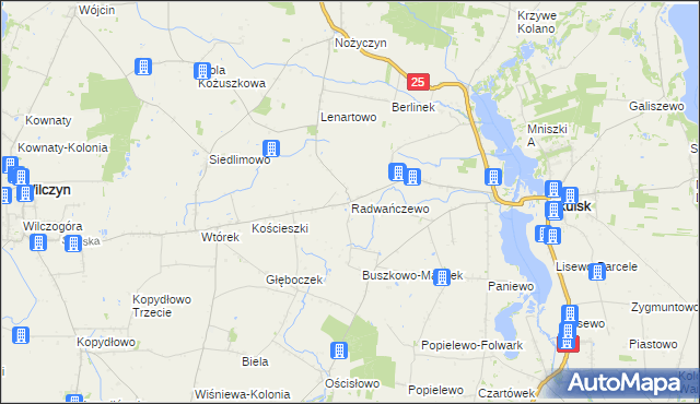 mapa Radwańczewo, Radwańczewo na mapie Targeo