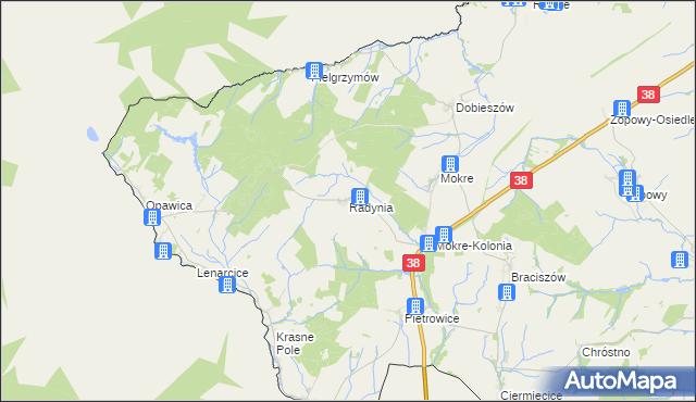 mapa Radynia, Radynia na mapie Targeo