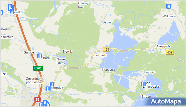 mapa Radziądz, Radziądz na mapie Targeo