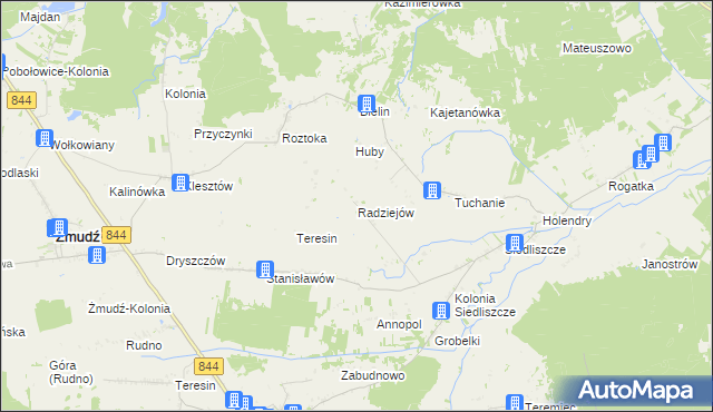 mapa Radziejów gmina Dubienka, Radziejów gmina Dubienka na mapie Targeo