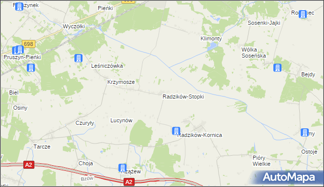 mapa Radzików-Stopki, Radzików-Stopki na mapie Targeo