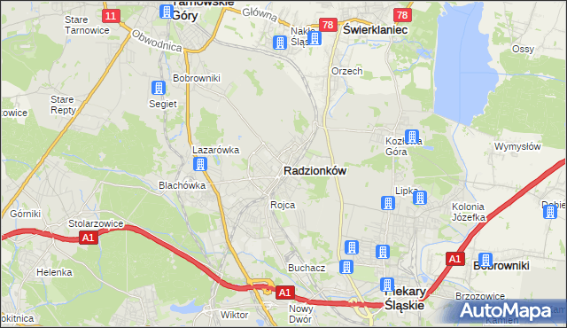 mapa Radzionków, Radzionków na mapie Targeo