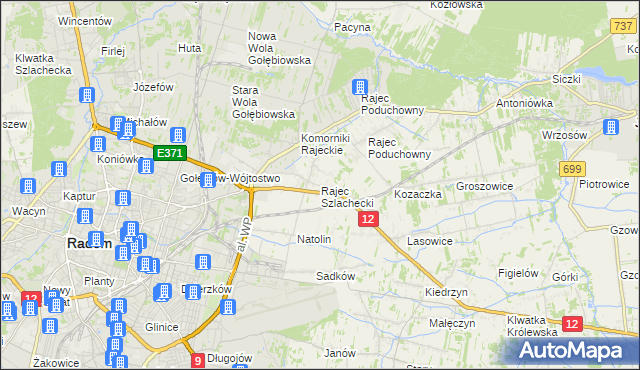 mapa Rajec Szlachecki, Rajec Szlachecki na mapie Targeo