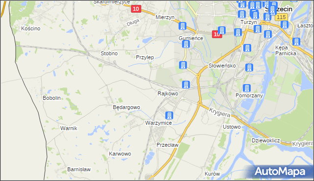 mapa Rajkowo, Rajkowo na mapie Targeo