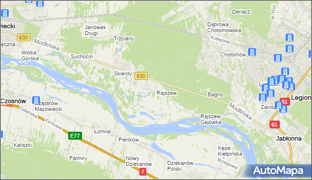 mapa Rajszew, Rajszew na mapie Targeo