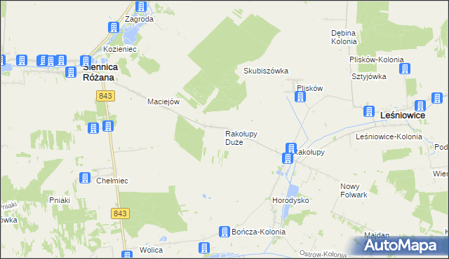 mapa Rakołupy Duże, Rakołupy Duże na mapie Targeo