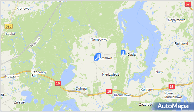 mapa Ramsowo, Ramsowo na mapie Targeo