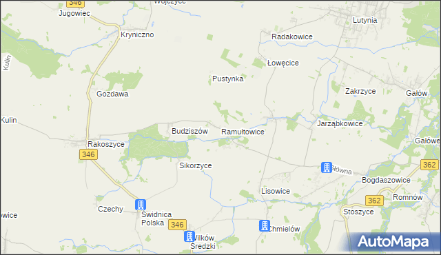 mapa Ramułtowice, Ramułtowice na mapie Targeo