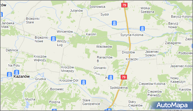 mapa Ranachów B, Ranachów B na mapie Targeo