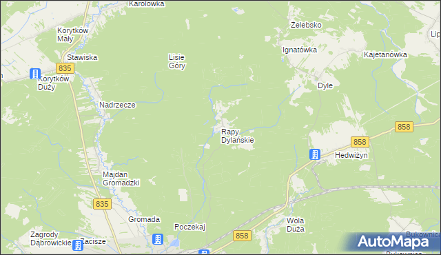 mapa Rapy Dylańskie, Rapy Dylańskie na mapie Targeo