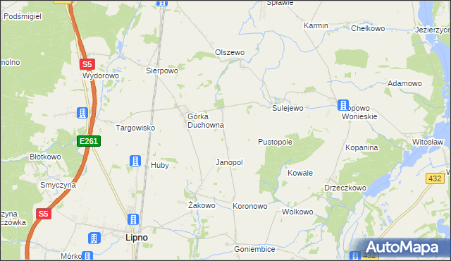 mapa Ratowice gmina Lipno, Ratowice gmina Lipno na mapie Targeo