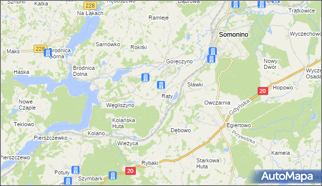 mapa Rąty, Rąty na mapie Targeo