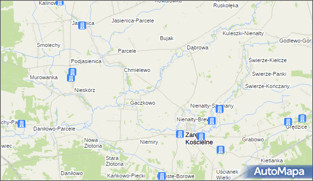 mapa Rawy-Gaczkowo, Rawy-Gaczkowo na mapie Targeo