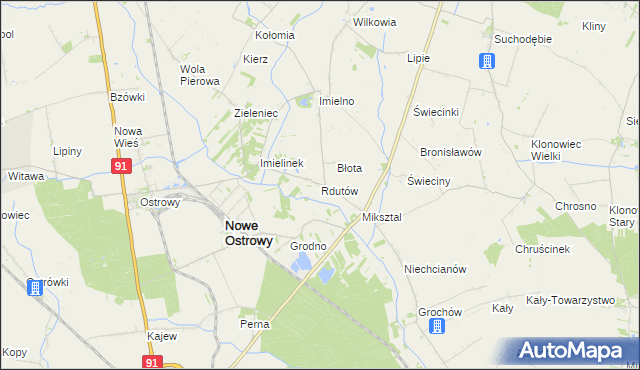 mapa Rdutów gmina Nowe Ostrowy, Rdutów gmina Nowe Ostrowy na mapie Targeo