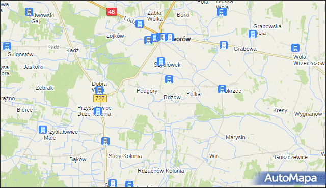 mapa Rdzów, Rdzów na mapie Targeo