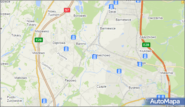 mapa Rębiechowo, Rębiechowo na mapie Targeo