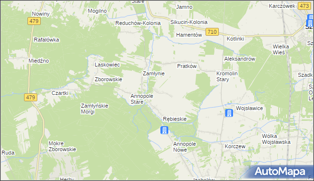 mapa Rębieskie-Kolonia, Rębieskie-Kolonia na mapie Targeo