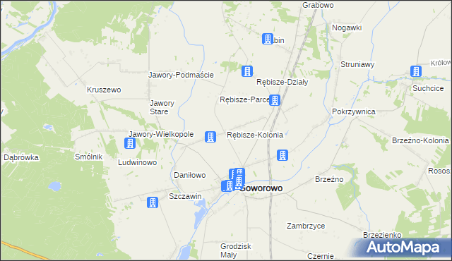 mapa Rębisze-Kolonia, Rębisze-Kolonia na mapie Targeo