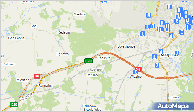 mapa Reblinko, Reblinko na mapie Targeo